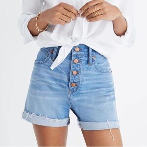 Madewell High Rise Button Fly Shorts